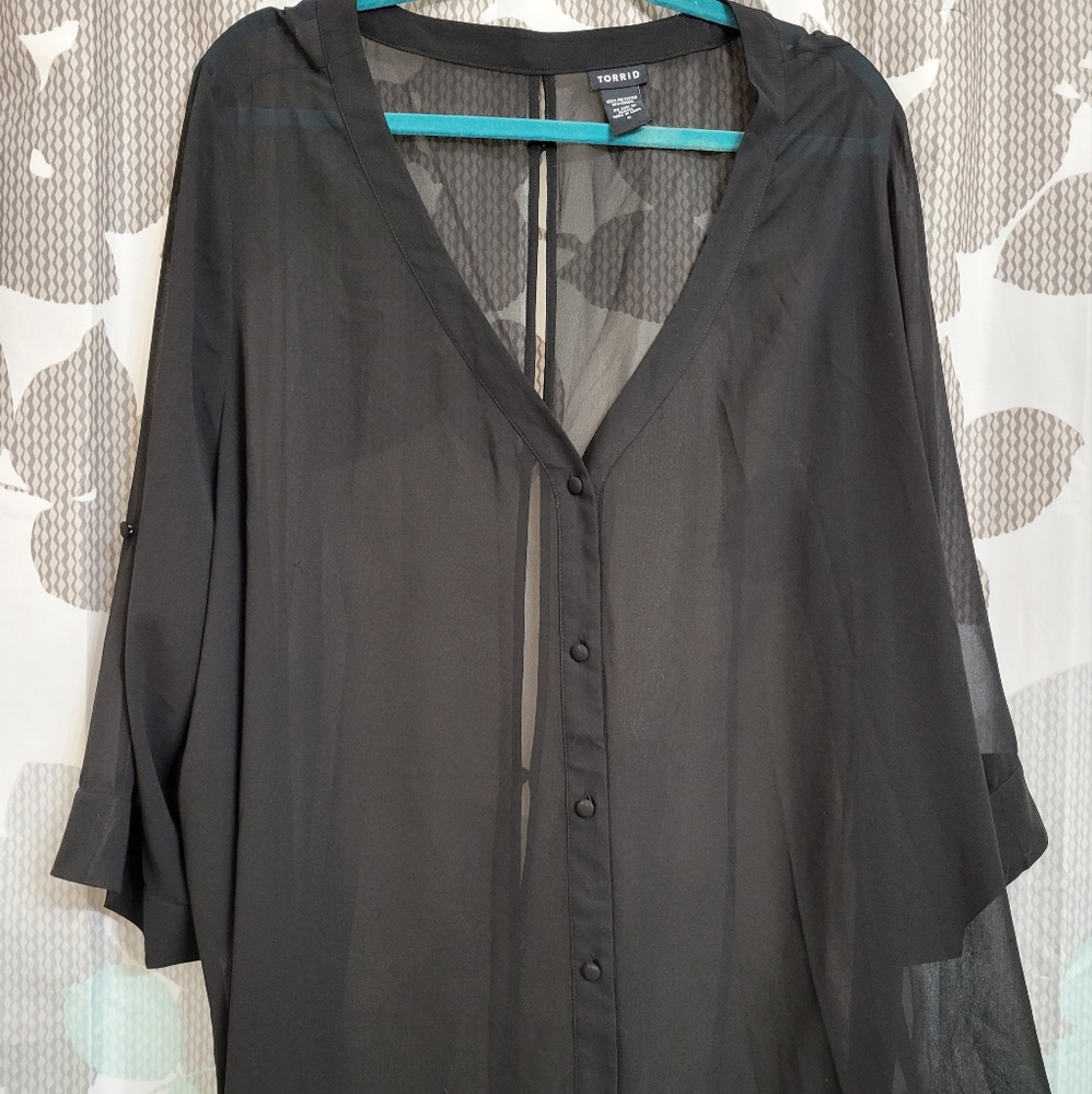 Black sheer blouse